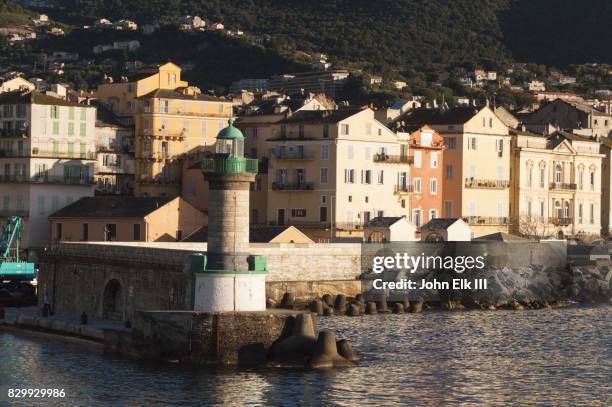 bastia viewed from harbor - bastia stock pictures, royalty-free photos & images