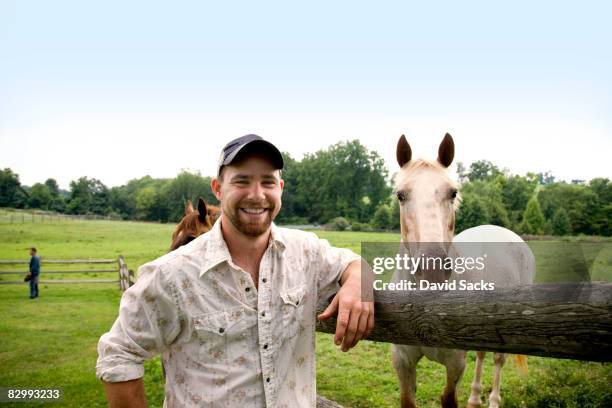 man with horses - man goatee stock pictures, royalty-free photos & images