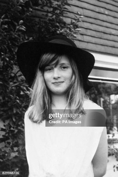 Picture of Lady Diana Spencer from the family album, during a summer holiday in 1970 at Itchenor, West Sussex.