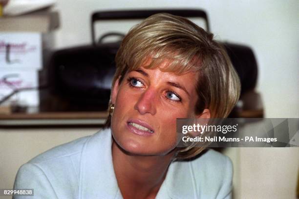 Diana, Princess of Wales at the Royal Brompton Hospital during Cystic Fibrosis Week * 31/8/97 It was reported that the Princess has been injured in a...