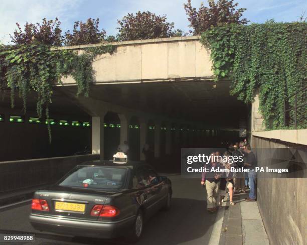 Car enters the tunnel in Paris where Diana, Princess of Wales and her friend Dodi Fayed were involved in a fatal car accident last night . Dodi Fayed...