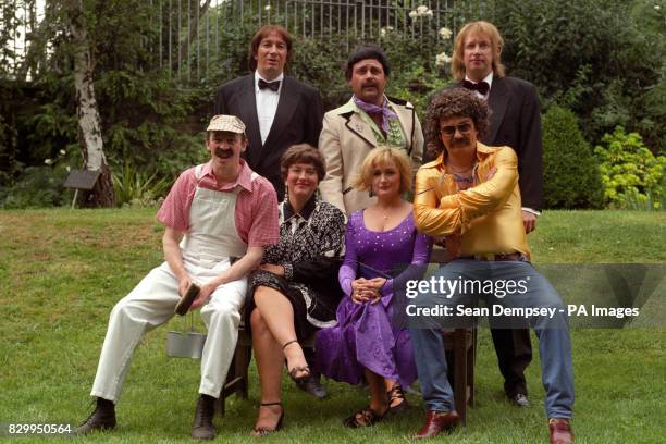 Group shot of the members of the BBC series 'The Fast Show', at a photocall. Back L-R Simon Day, John Thomson, Mark Williams. Front L-R Paul...