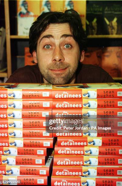 Comedian Sean Hughes at a signing session for his debut novel 'The Retainers' at Books Etc in Charing Cross Road, London.