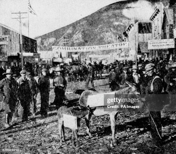 Library file 128954-14 dated 1896 of the discovery of gold in Klondike, Yukon Territery which led to one of the world's most sensational gold rushes....