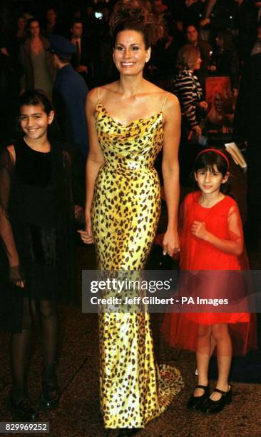 Fashion Designer Isabell Kristensen with her children, Sophie and Valentina, attend the movie premiere of "Hercules" at the Odeon, Leicester Square,...