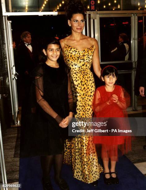 Fashion Designer Isabell Kristensen with her children, Sophie and Valentina, attend the movie premiere of "Hercules" at the Odeon, Leicester Square,...