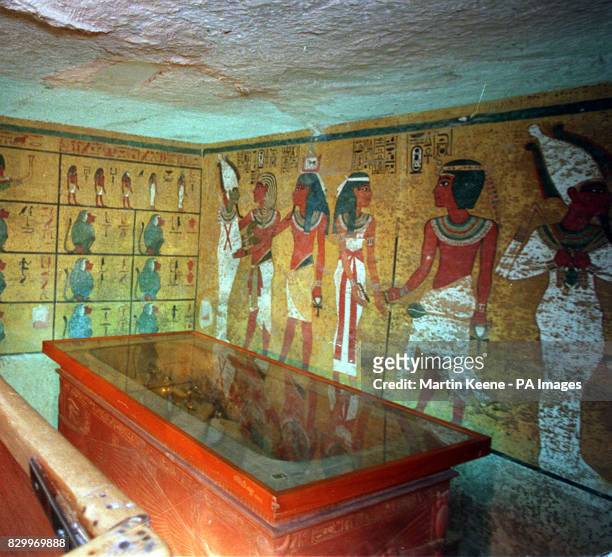 The interior of the Tomb of King Tutankhamun in Luxor, Egypt. At least 69 people, including 60 tourists, were killed when Moslem militants sprayed...