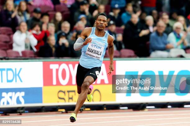 Isaac Makwala of Botswana competes solo in the Men's 200 metres qualification during day six of the 16th IAAF World Athletics Championships London...