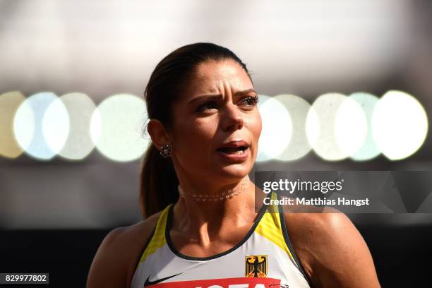 Pamela Dutkiewicz of Germany competes in the Women's 100 metres hurdles heats during day eight of the 16th IAAF World Athletics Championships London...