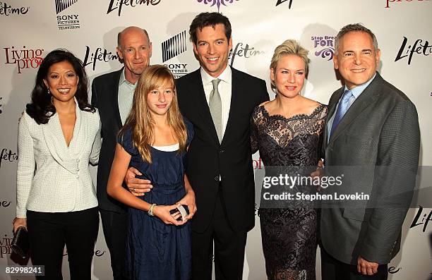 Lifetime Networks President and CEO Andrea Wong, producer Neil Meron, Georgia Connick, singer/actor Harry Connick Jr., actress Rene Zellweger, and...