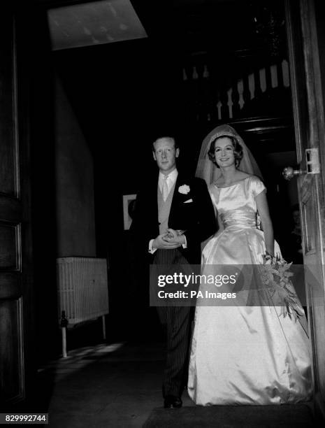 Sandra Paul - now the wife of the shadow Chancellor Michael Howard - at her marriage to jazz pianist Robin Douglas-Home, the nephew of former Tory...