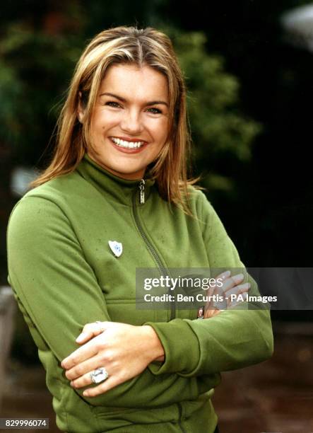 PA NEWS PHOTO 15/12/97 TELEVISION'S BLUE PETER PRESENTER KATY HILL AT THE KENSINGTON ROOF GARDENS, LONDON FOR THE LAUNCH OF THE CHILDREN'S BBC WINTER...