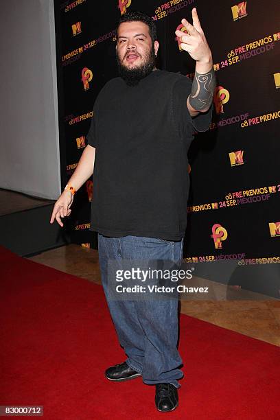 Pato of Control Machete attends the Premios MTV Latinoamerica red carpet at Vive Cuervo Salon on September 24, 2008 in Mexico City.