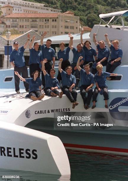 The crew of the Cable & Wireless Adventurer bid farewell to Gibraltar today at the start of their bid to break the world record for a global...
