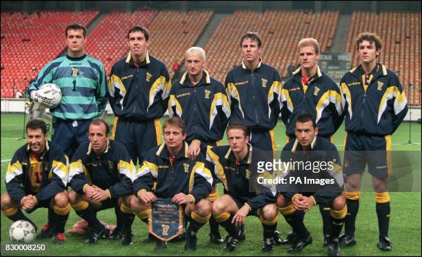 World Cup AFP PHOTO Scotland Neil Sullivan, David Weir, William MacKinlay, Craig Burley, Gordon Durie, Christian Dailly John Collins, Gary...
