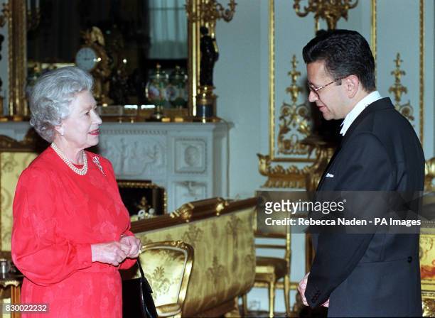 The Queen meets Senor Roberto Flores-Bermudez, the new Ambassador of Honduras with his credentials at Buckingham Palace today . Photo by Rebecca...