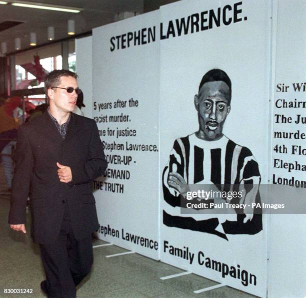 Jamie Acourt, one of the five men suspected of killing black teenager Stephen Lawrence arrives to give evidence at the public inquiry into the racist...