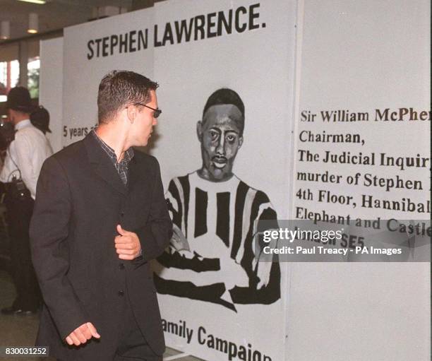 Jamie Acourt, one of the five men suspected of killing black teenager Stephen Lawrence arrives to give evidence at the public inquiry into the racist...