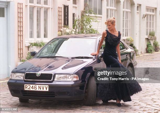 Czech supermodel Tereza Maxova launches the new Skoda Octavia, in London today . The five-door hatchback Octavia, starts at 11,499. Photo by Tony...