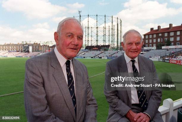 Cricketing heroes Sir Alec Bedser CBE and his brother, Eric, at The Oval in London. The identical twins celebrate their 80th birthday on July 4....