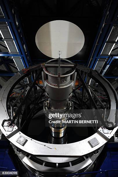 Picture of the four-metre VISTA telescope of the European Southern Observatory at the Cerro Paranal Observatory, taken on September 16, 2008 in...