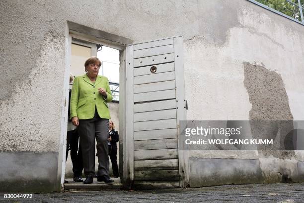 German Chancellor Angela Merkel visits the Berlin-Hohenschönhausen Memorial at the site of a former prison of the East German Ministry of State...