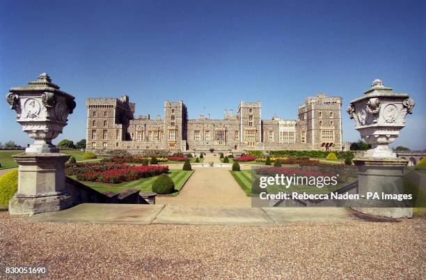 The East Terrace and garden at Windsor Castle, which was opened to the public for the first time. Until October, visitors walking on the terrace will...