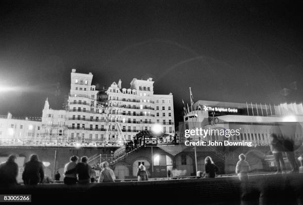 The Grand Hotel in Brighton, after a bomb attack by the IRA, 12th October 1984. British Prime Minister Margaret Thatcher and many other politicians...