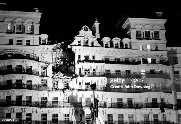 The Grand Hotel in Brighton, after a bomb attack by the IRA, 12th October 1984. British Prime Minister Margaret Thatcher and many other politicians...