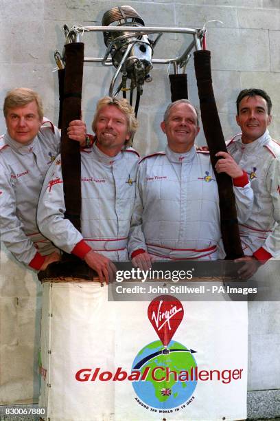 The Virgin Global Challenger team Per Lindstrand, Virgin boss Richard Branson, Steve Fossett and Dave Jackson, during today's news conference at the...