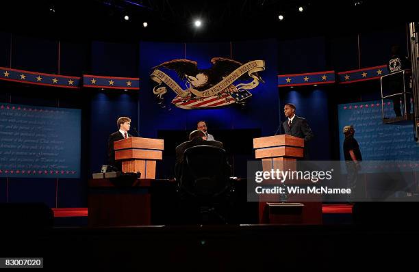 University of Mississippi students Tyler Craft and Mario Hilliard , stand-in's for Republican presidential nominee U.S. Senator John McCain and...