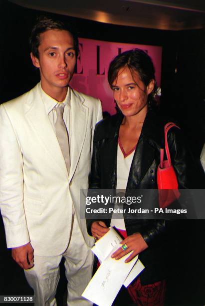 Model Jade Jagger with her boyfriend Dan MacMillan at the Elle Style Awards at London's Sound Republic.