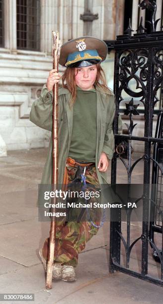 Eco-warrior Matthew Williams, also known as General Survival, outside London's High Court today where he listened to a barrister pleading that he...