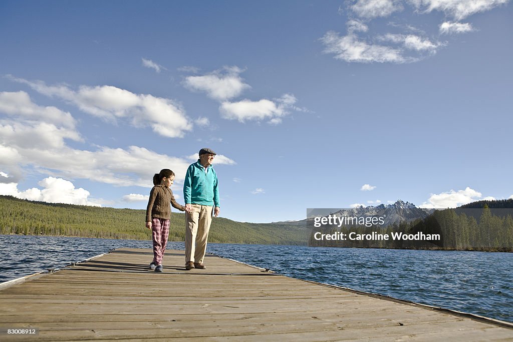 Grandpa and Granddaughter spend time together.