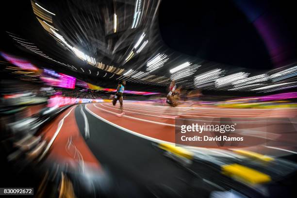 Anthonique Strachan of Bahamas competes in the Women's 200 metres semi-finala during day seven of the 16th IAAF World Athletics Championships London...