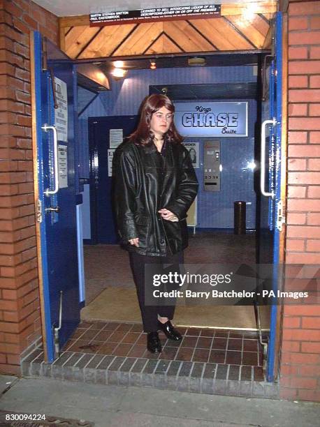 Tracey Ormand playing the part of murdered Jenny King who was strangled a week ago starts her re-enactment walk from Chasers nightclub in Kingswood...