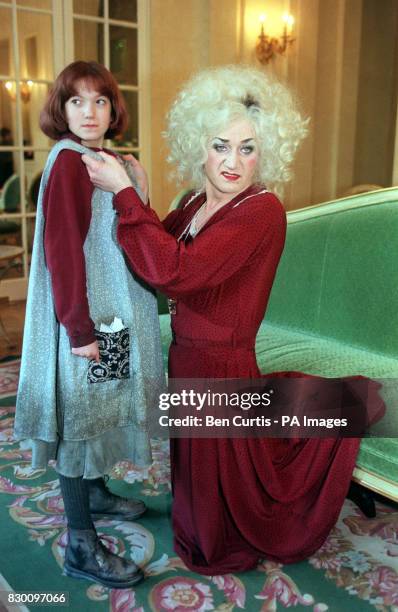 Personality Lily Savage and Tasha Gold during a photocall in London's Hyde Park Hotel this morning where it was announced that Savage, is to play...