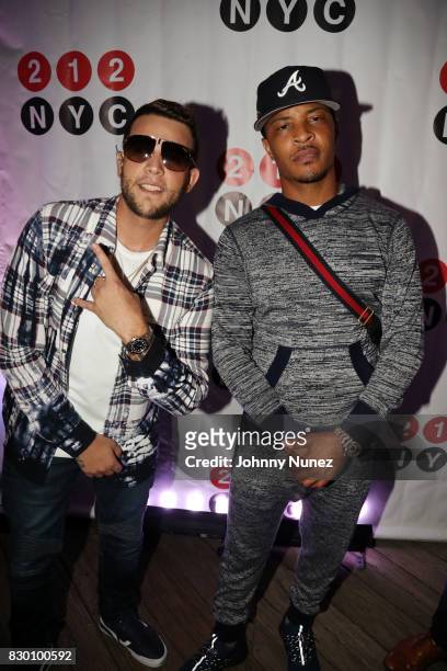 Messiah El Artista and T.I. Attend the 9th Annual 212NYC Summer Party at Pier 16 on August 10, 2017 in New York City.