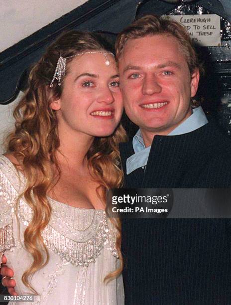 Actress Kate Winslet and new husband Jim Threapleton at their wedding reception in the Crooked Billet pub in Stoke Row, Oxfordshire. * 3/9/01: Movie...