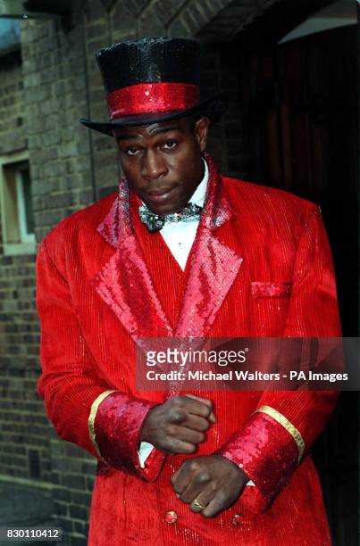 Former heavyweight boxer Frank Bruno takes a break from rehearsals for the pantomime 'Goldilocks and the Three Bears' at Upstream, Short Street,...