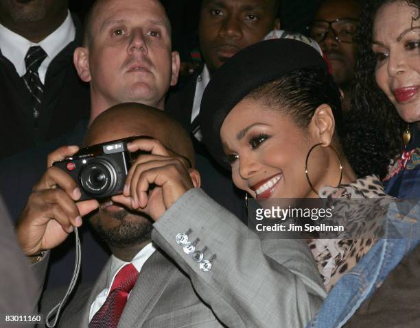 Music mogul Jermaine Dupri and singer Janet Jackson attend Jermaine Dupri's 36th birthday party at Tenjune on September 23, 2008 in New York City.