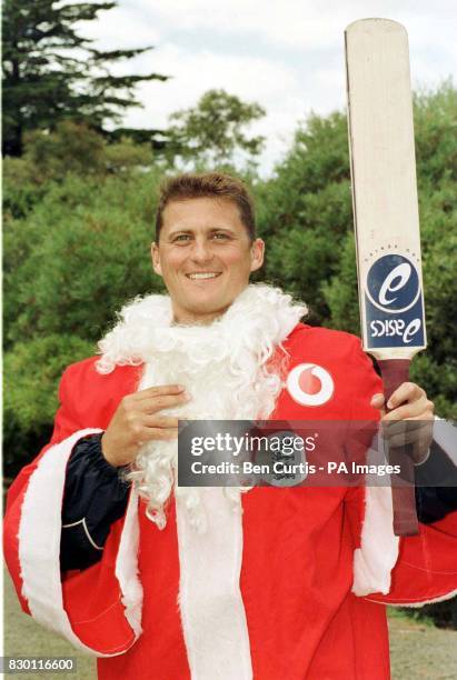 England cricketer Darren Gough gets into the festive spirit by wearing a Santa Claus outfit, prior to the start of the Fourth Ashes Test match...