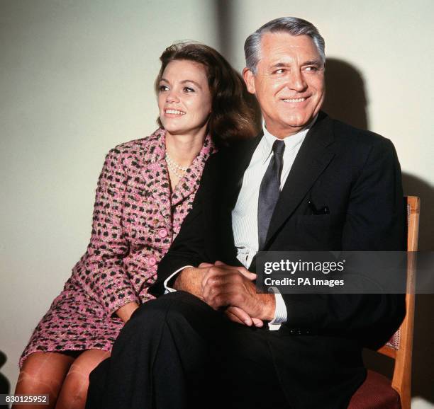 American actor Cary Grant and his 29 year old wife, former actress Dyan Cannon, at the Savoy Hotel, London.