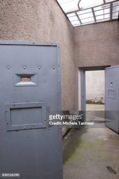 Cells in the former prison of the East German, communist-era secret police, or Stasi, at Hohenschoenhausen on August 11, 2017 in Berlin, Germany. The...