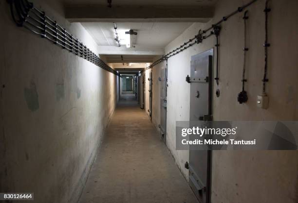 Cells in the former prison of the East German, communist-era secret police, or Stasi, at Hohenschoenhausen on August 11, 2017 in Berlin, Germany. The...