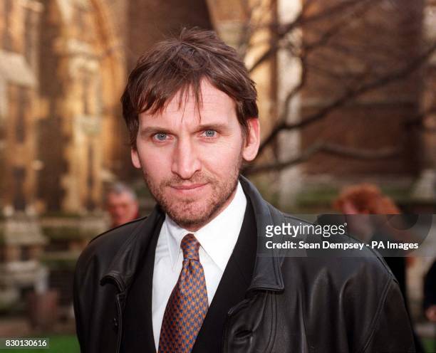 Actor Christopher Eccleston arrives at Southwark Cathedral, London, for the memorial service of Derek Bentley, who was hanged for murdering a...
