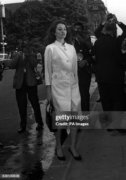 Christine Keeler on the fourth day of the Old Bailey trial in which Dr. Stephen Ward, 50 year old osteopath, faces vice charges.