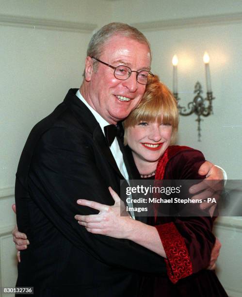 Two of the stars of "Little Voice" Michael Caine and Jane Horrocks arrive at the Savoy hotel in London for Evening Standard British Film Awards for...