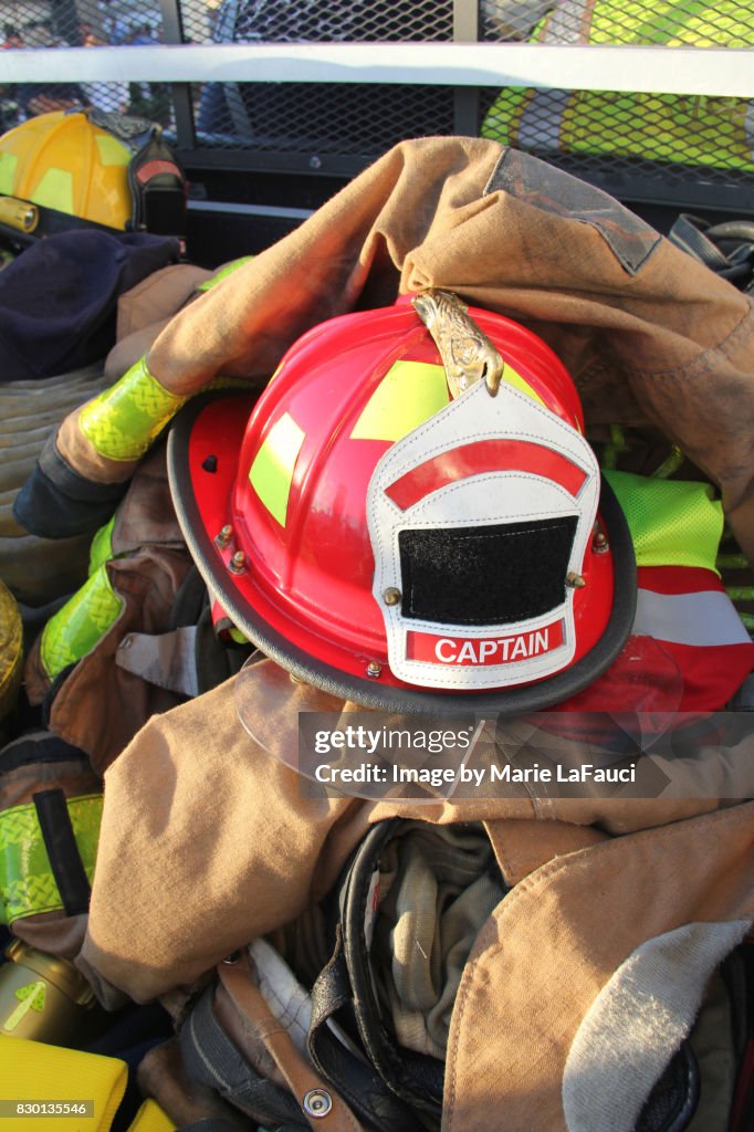 Fire Stuff Firefighters Helmet Protective Gear And Equipment High-Res Stock Photo ...