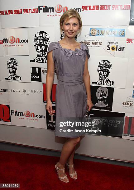 Writer Lana Parshina attends the premiere of "Svetlana About Svetlana" at the City Cinemas Village East on September 25, 2008 in New York City.